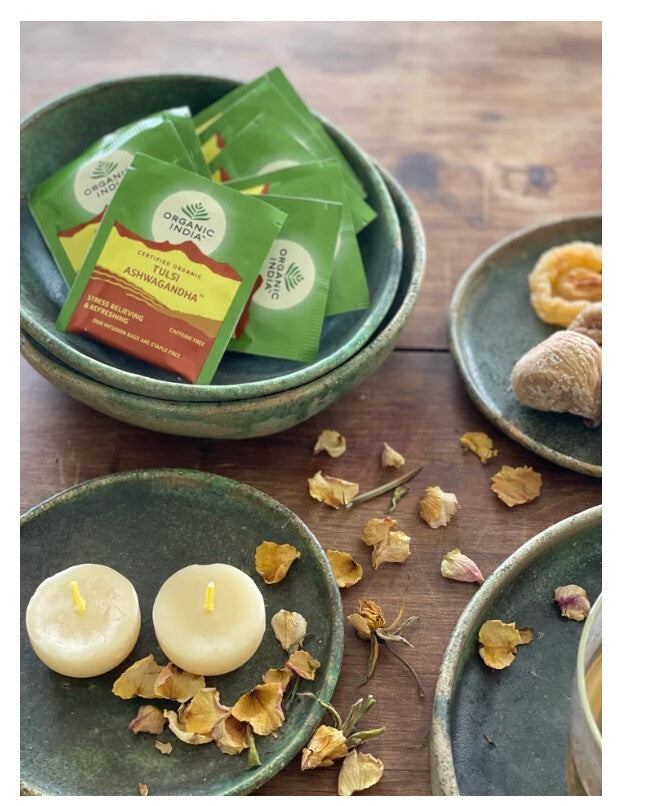 Organic India Tulsi Ashwagandha 25 Tea Bags  Free Shipping